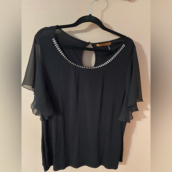 Belldini Tops - Black blouse with diamond 💍 neckline